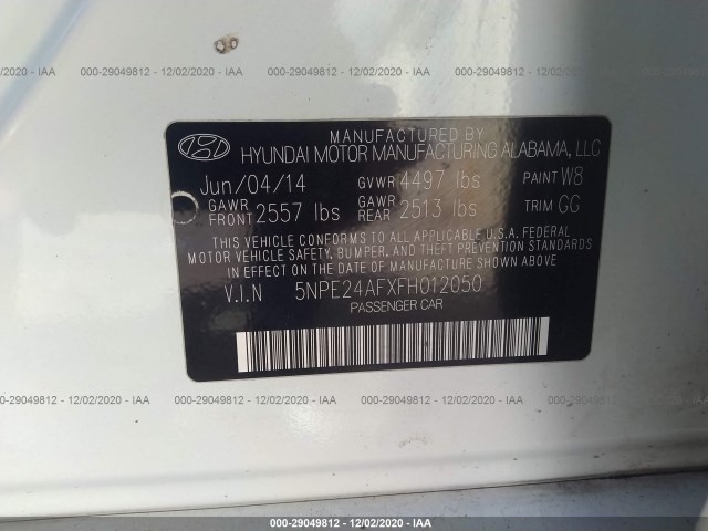 Photo 8 VIN: 5NPE24AFXFH012050 - HYUNDAI SONATA 