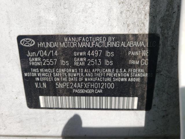 Photo 9 VIN: 5NPE24AFXFH012100 - HYUNDAI SONATA SE 