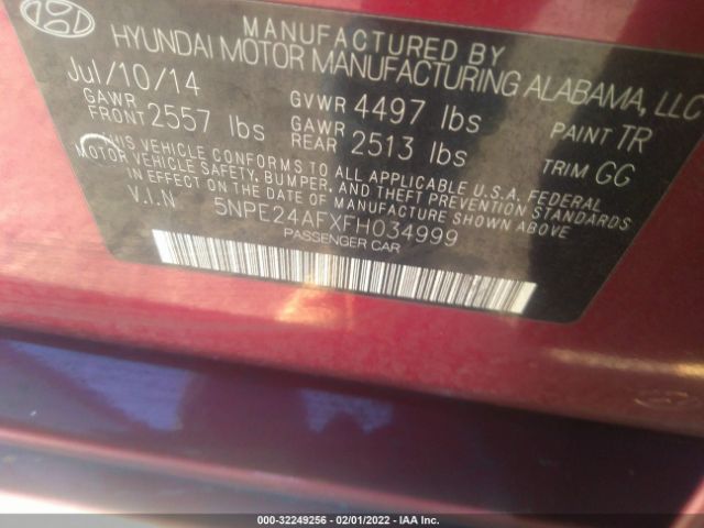 Photo 8 VIN: 5NPE24AFXFH034999 - HYUNDAI SONATA 