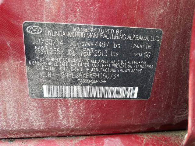 Photo 9 VIN: 5NPE24AFXFH050734 - HYUNDAI SONATA SE 