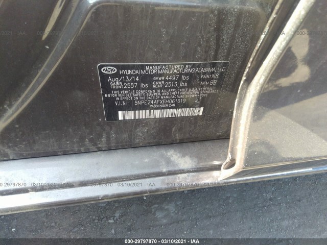 Photo 8 VIN: 5NPE24AFXFH061619 - HYUNDAI SONATA 