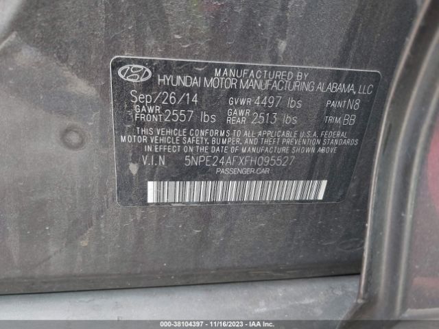 Photo 8 VIN: 5NPE24AFXFH095527 - HYUNDAI SONATA 