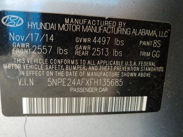 Photo 9 VIN: 5NPE24AFXFH135685 - HYUNDAI SONATA SE 