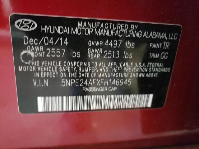 Photo 9 VIN: 5NPE24AFXFH146945 - HYUNDAI SONATA SE 