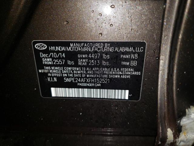 Photo 9 VIN: 5NPE24AFXFH152521 - HYUNDAI SONATA SE 