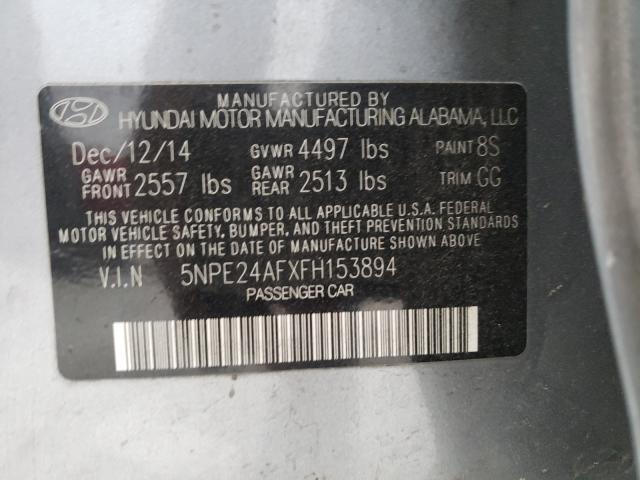 Photo 9 VIN: 5NPE24AFXFH153894 - HYUNDAI SONATA SE 