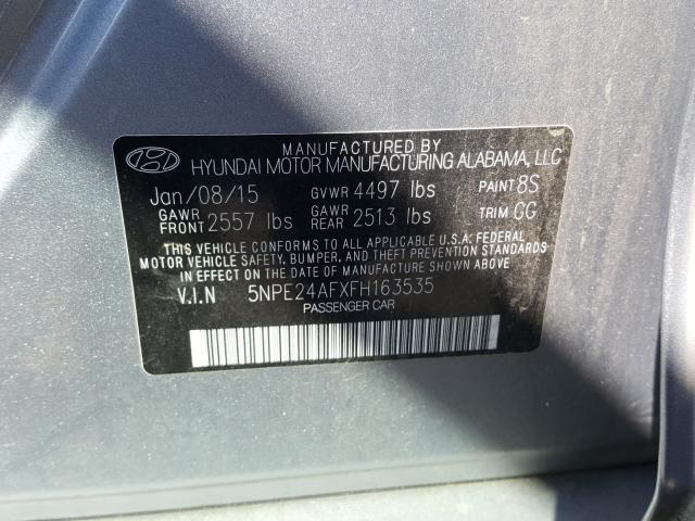 Photo 9 VIN: 5NPE24AFXFH163535 - HYUNDAI SONATA SE 