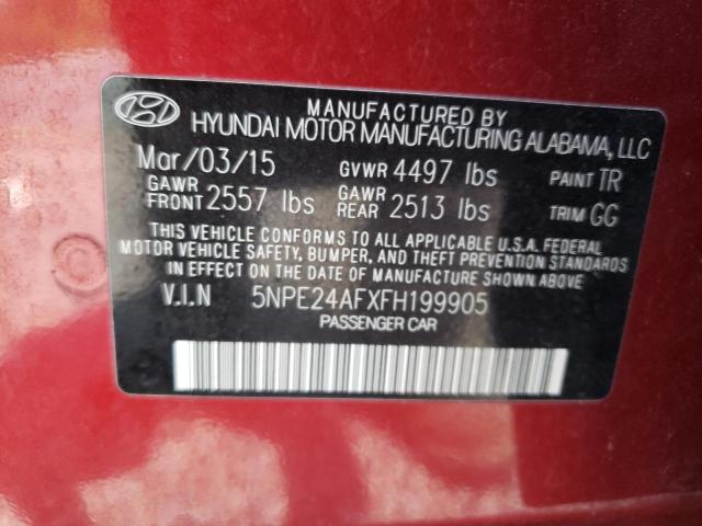 Photo 12 VIN: 5NPE24AFXFH199905 - HYUNDAI SONATA SE 