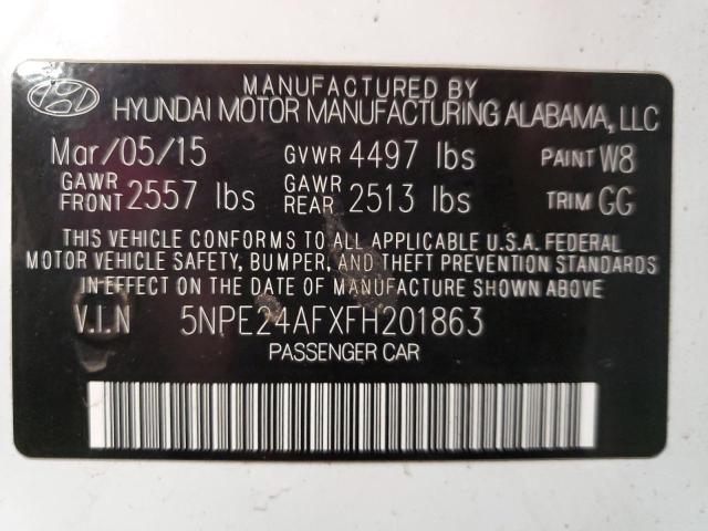 Photo 11 VIN: 5NPE24AFXFH201863 - HYUNDAI SONATA SE 