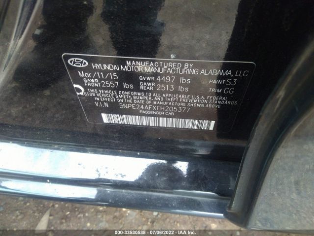 Photo 8 VIN: 5NPE24AFXFH205377 - HYUNDAI SONATA 