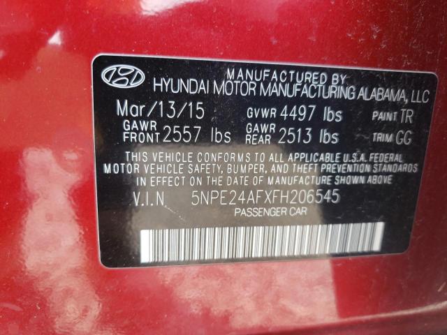 Photo 11 VIN: 5NPE24AFXFH206545 - HYUNDAI SONATA SE 