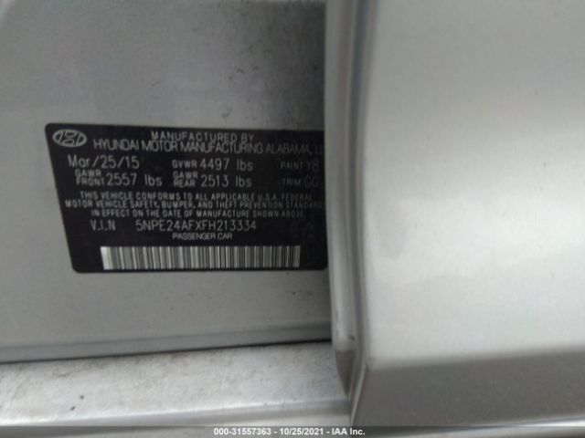 Photo 8 VIN: 5NPE24AFXFH213334 - HYUNDAI SONATA 