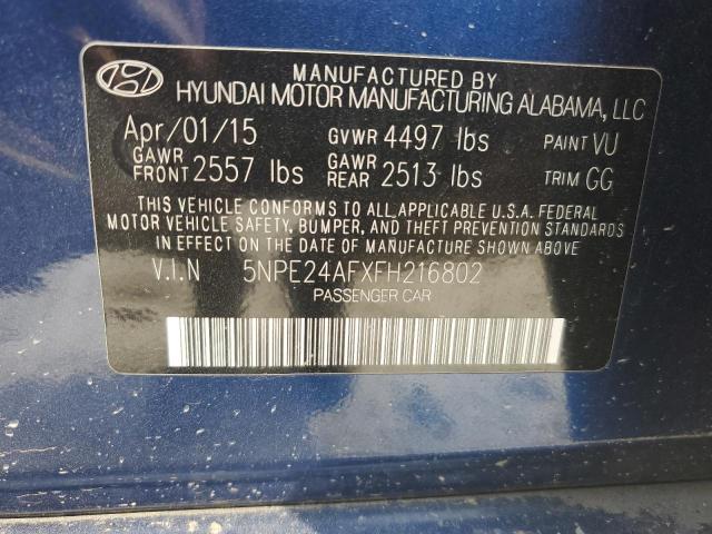 Photo 11 VIN: 5NPE24AFXFH216802 - HYUNDAI SONATA SE 