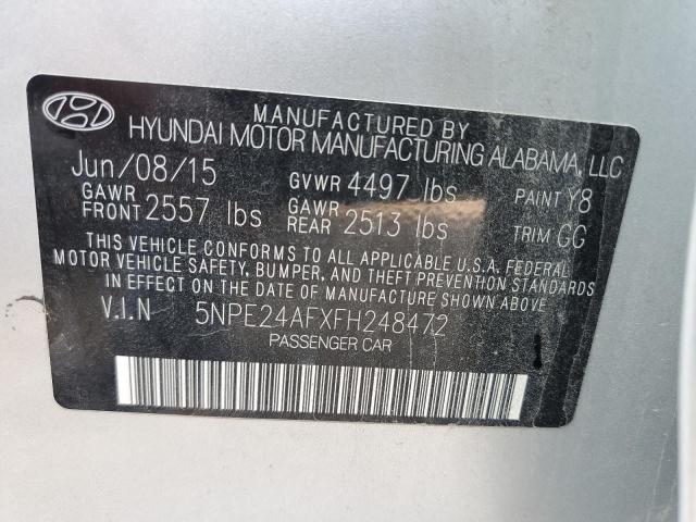 Photo 9 VIN: 5NPE24AFXFH248472 - HYUNDAI SONATA SE 