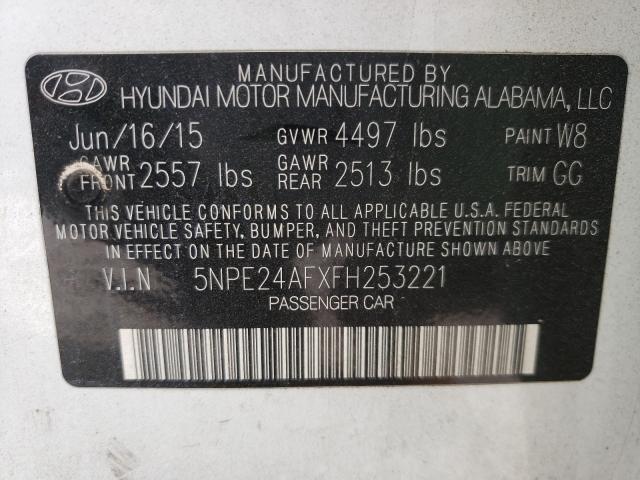 Photo 9 VIN: 5NPE24AFXFH253221 - HYUNDAI SONATA SE 