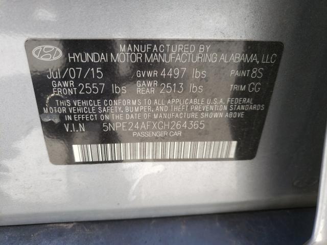 Photo 9 VIN: 5NPE24AFXGH264365 - HYUNDAI SONATA 