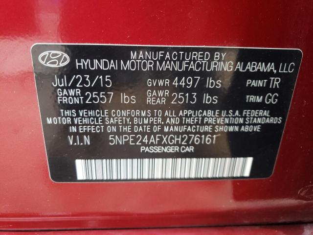 Photo 11 VIN: 5NPE24AFXGH276161 - HYUNDAI SONATA 