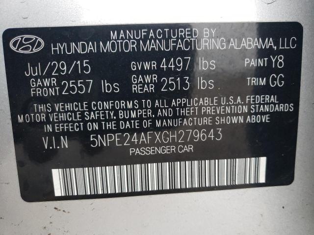 Photo 11 VIN: 5NPE24AFXGH279643 - HYUNDAI SONATA 