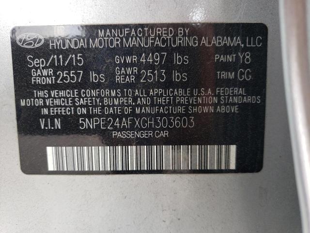 Photo 9 VIN: 5NPE24AFXGH303603 - HYUNDAI SONATA SE 