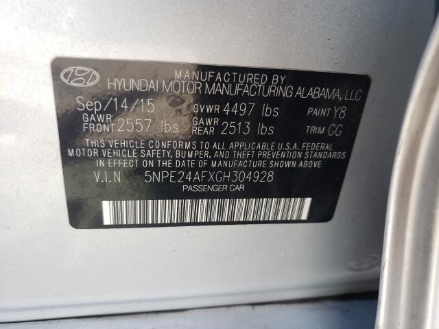 Photo 9 VIN: 5NPE24AFXGH304928 - HYUNDAI SONATA SE 