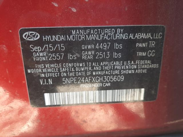 Photo 9 VIN: 5NPE24AFXGH305609 - HYUNDAI SONATA SE 