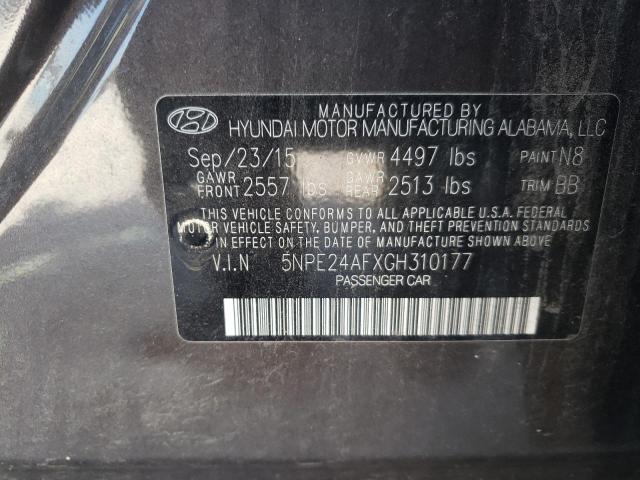 Photo 9 VIN: 5NPE24AFXGH310177 - HYUNDAI SONATA SE 