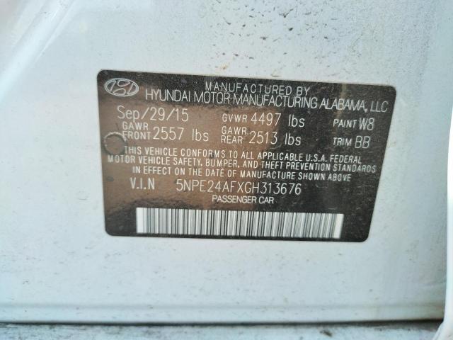 Photo 9 VIN: 5NPE24AFXGH313676 - HYUNDAI SONATA SE 