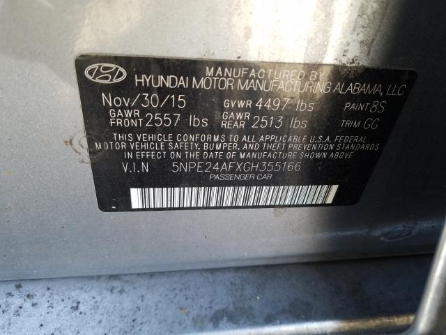 Photo 9 VIN: 5NPE24AFXGH355166 - HYUNDAI SONATA SE 