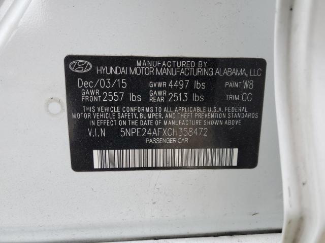 Photo 11 VIN: 5NPE24AFXGH358472 - HYUNDAI SONATA 