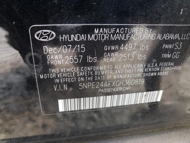 Photo 9 VIN: 5NPE24AFXGH360819 - HYUNDAI SONATA 