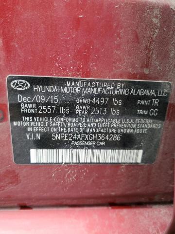 Photo 11 VIN: 5NPE24AFXGH364286 - HYUNDAI SONATA 