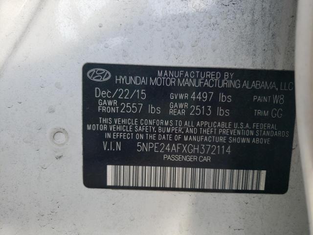 Photo 9 VIN: 5NPE24AFXGH372114 - HYUNDAI SONATA SE 