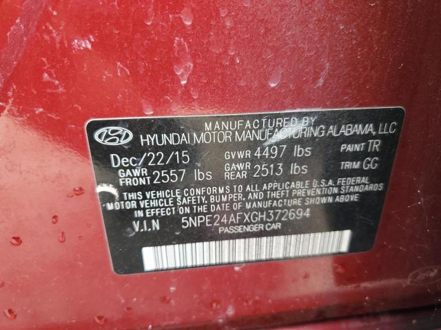 Photo 11 VIN: 5NPE24AFXGH372694 - HYUNDAI SONATA 