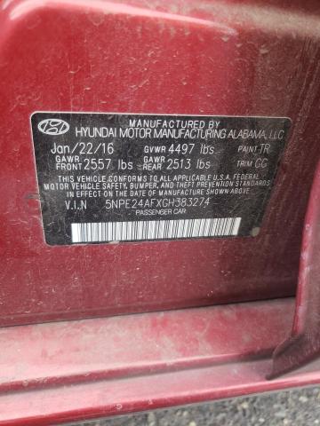 Photo 11 VIN: 5NPE24AFXGH383274 - HYUNDAI SONATA 