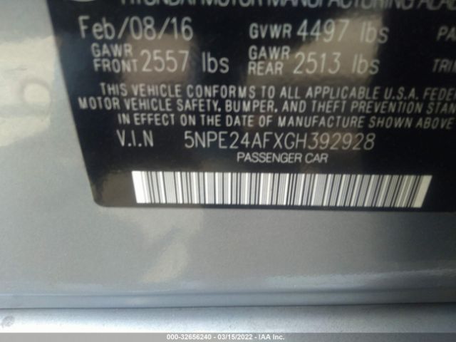 Photo 8 VIN: 5NPE24AFXGH392928 - HYUNDAI SONATA 