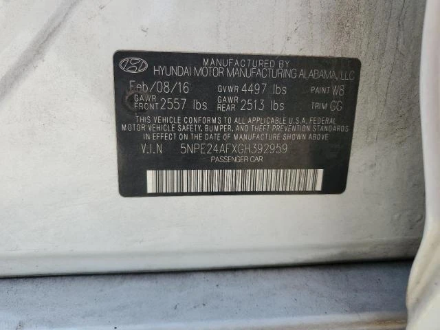 Photo 11 VIN: 5NPE24AFXGH392959 - HYUNDAI SONATA SE 