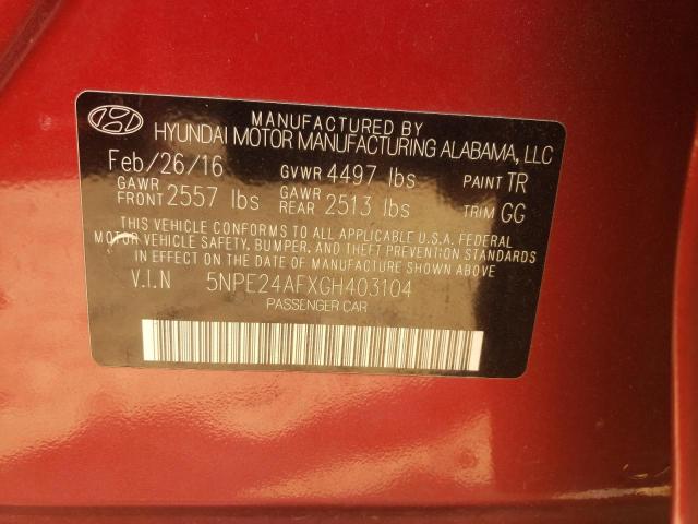 Photo 9 VIN: 5NPE24AFXGH403104 - HYUNDAI SONATA SE 