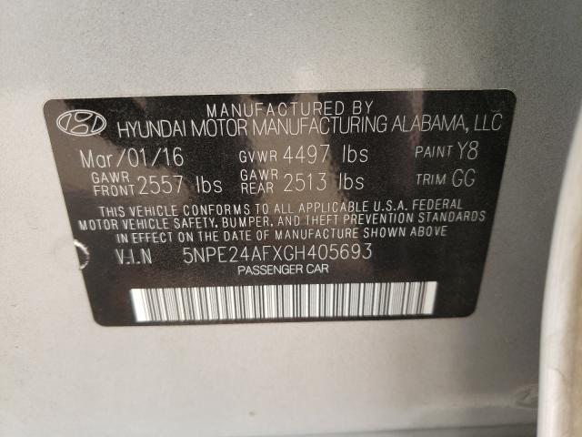 Photo 9 VIN: 5NPE24AFXGH405693 - HYUNDAI SONATA SE 