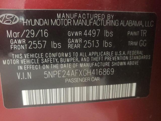 Photo 9 VIN: 5NPE24AFXGH416869 - HYUNDAI SONATA SE 