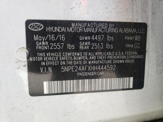 Photo 9 VIN: 5NPE24AFXHH444592 - HYUNDAI SONATA SE 