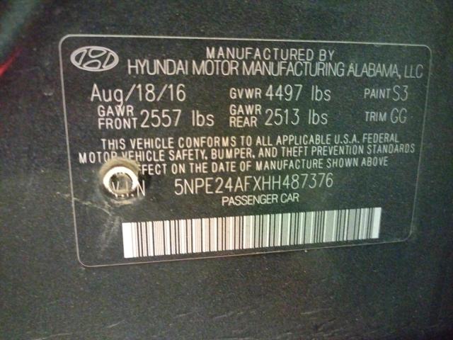 Photo 11 VIN: 5NPE24AFXHH487376 - HYUNDAI SONATA SE 