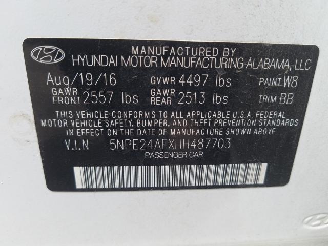 Photo 9 VIN: 5NPE24AFXHH487703 - HYUNDAI SONATA SE 