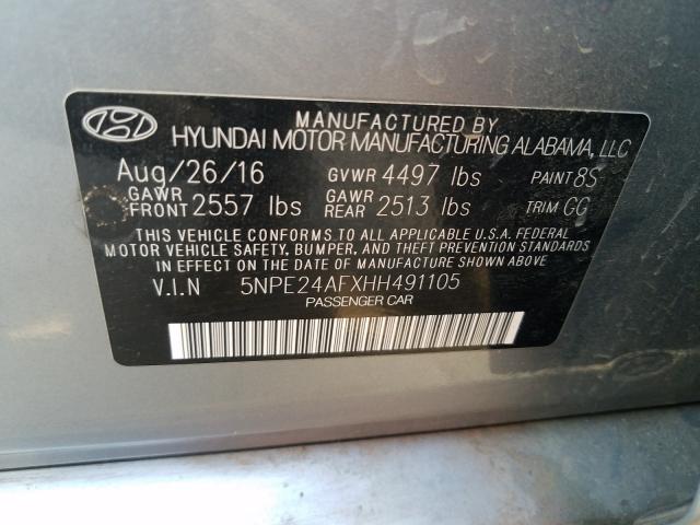 Photo 9 VIN: 5NPE24AFXHH491105 - HYUNDAI SONATA 