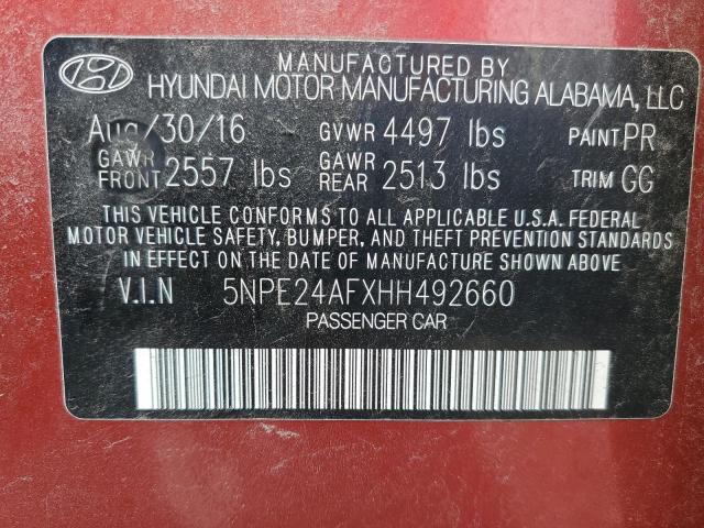 Photo 11 VIN: 5NPE24AFXHH492660 - HYUNDAI SONATA SE 