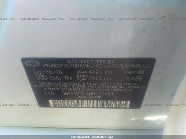 Photo 8 VIN: 5NPE24AFXHH500529 - HYUNDAI SONATA 