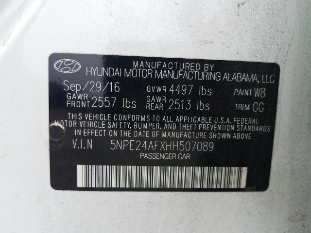 Photo 9 VIN: 5NPE24AFXHH507089 - HYUNDAI SONATA SE 