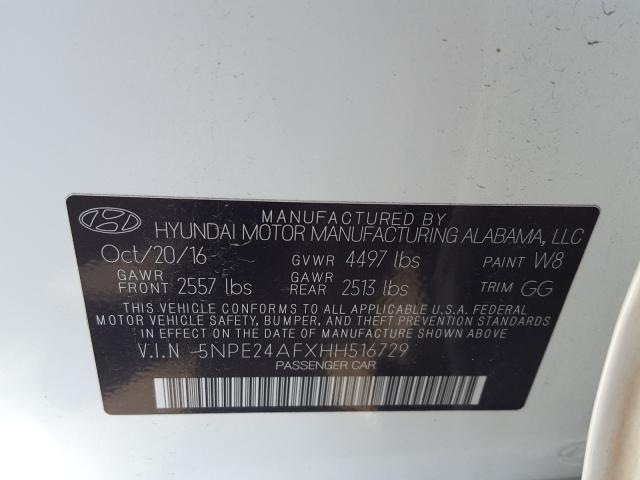 Photo 9 VIN: 5NPE24AFXHH516729 - HYUNDAI SONATA SE 