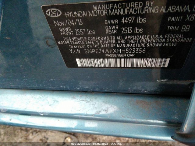 Photo 8 VIN: 5NPE24AFXHH523356 - HYUNDAI SONATA 