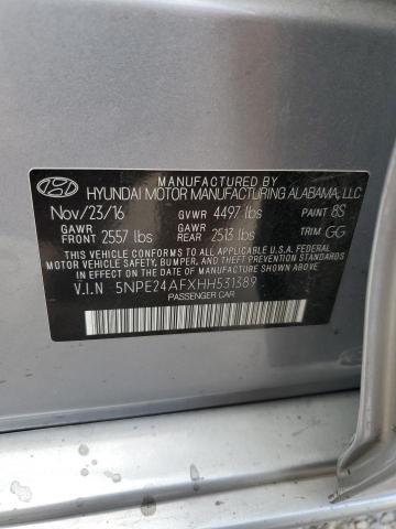 Photo 11 VIN: 5NPE24AFXHH531389 - HYUNDAI SONATA SE 