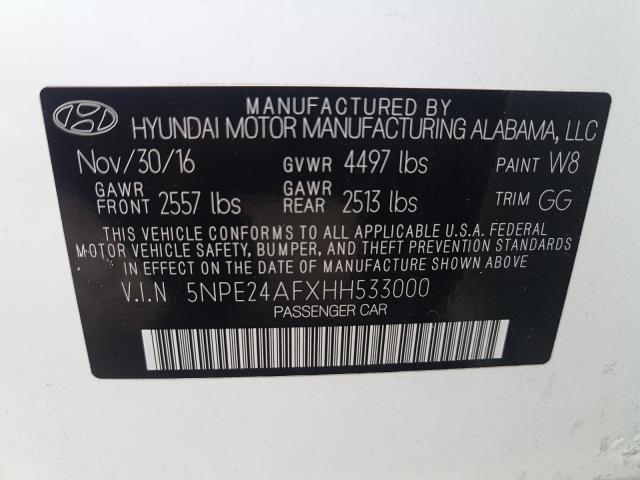 Photo 9 VIN: 5NPE24AFXHH533000 - HYUNDAI SONATA SE 